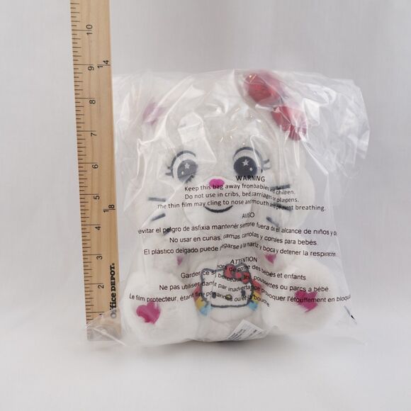 Hello Kitty Care Bears Plush Collab Cross-over Cheer Bear White Red Bow Whiskers - Picture 9 of 14